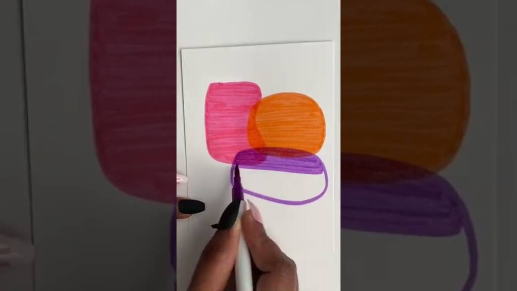 Abstract Art 🌈 Brushpen Painting #art #artwork #shorts #satisfying #painting #drawing #domsbrush