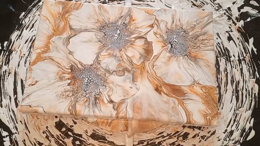 #226 MEHRSCHICHTIGE BLÜTE BLASEN | SHELEEART-TECHNIK | ZEITGENÖSSISCHE KUNST NEUTRALE FARBEN