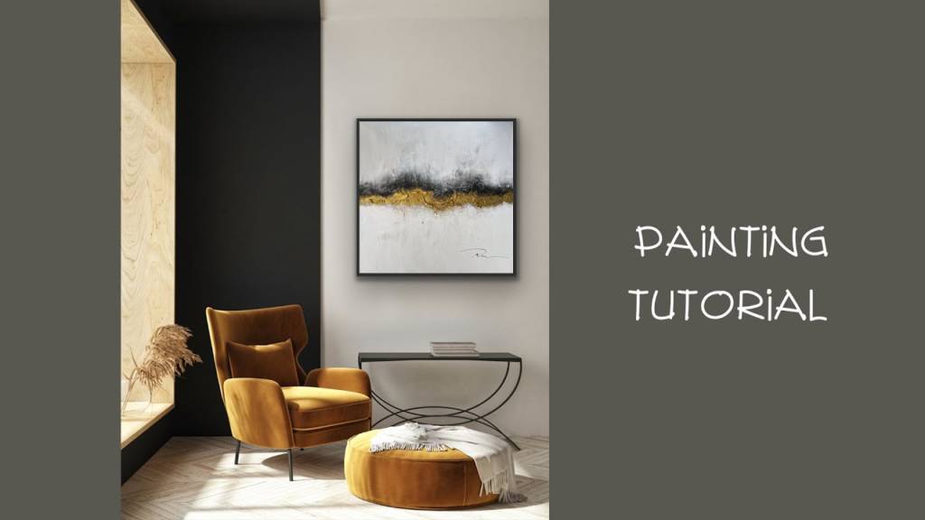 Einfaches Tutorial für abstrakte Goldmalerei | So strukturieren Sie Leinwand für DIY-Acrylkunst