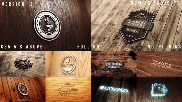 Fotorealistisches Logo-Mockup-Paket 02: Holzpaket (Version 3: Neon)