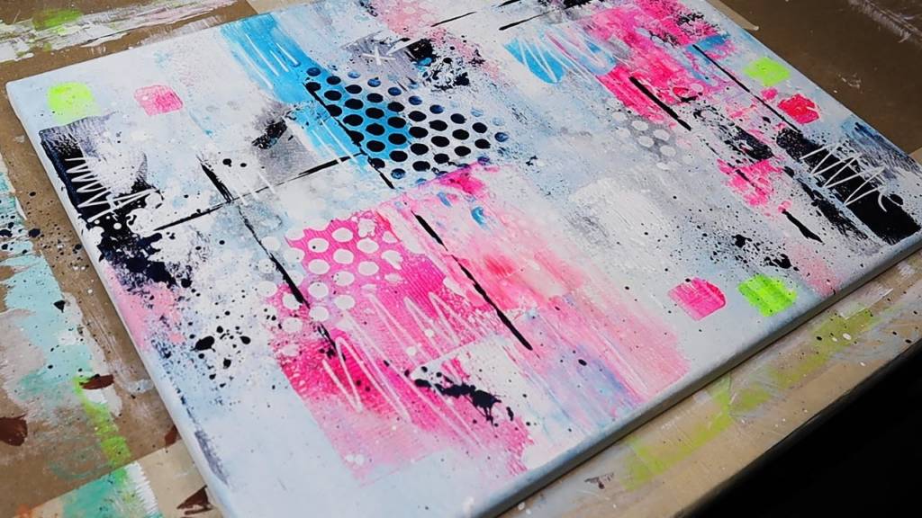 Pfade / Abstrakte Acrylmalerei auf Leinwand / Demo zeitgenössischer Kunst / 097