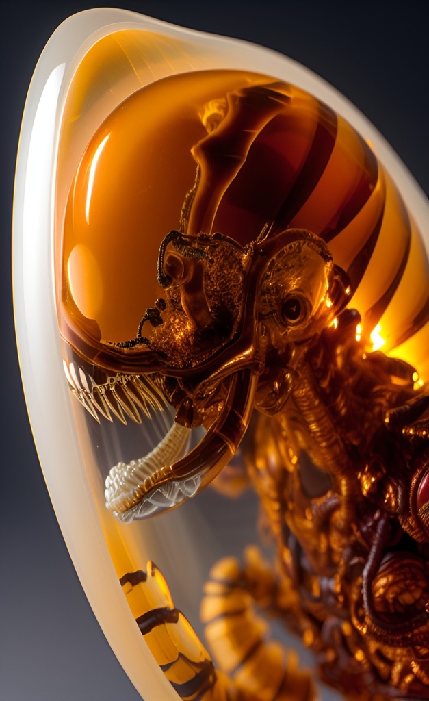 Ancient visitor conserved in amber - by