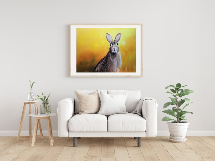 Hase im Feld by Renate Dohr #pastel