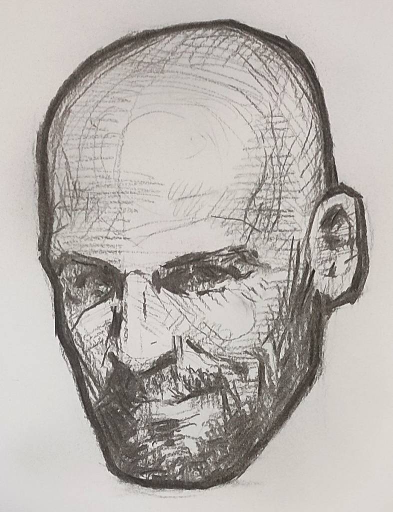 Smirk charcoal on paper 8.3"x11.7"
