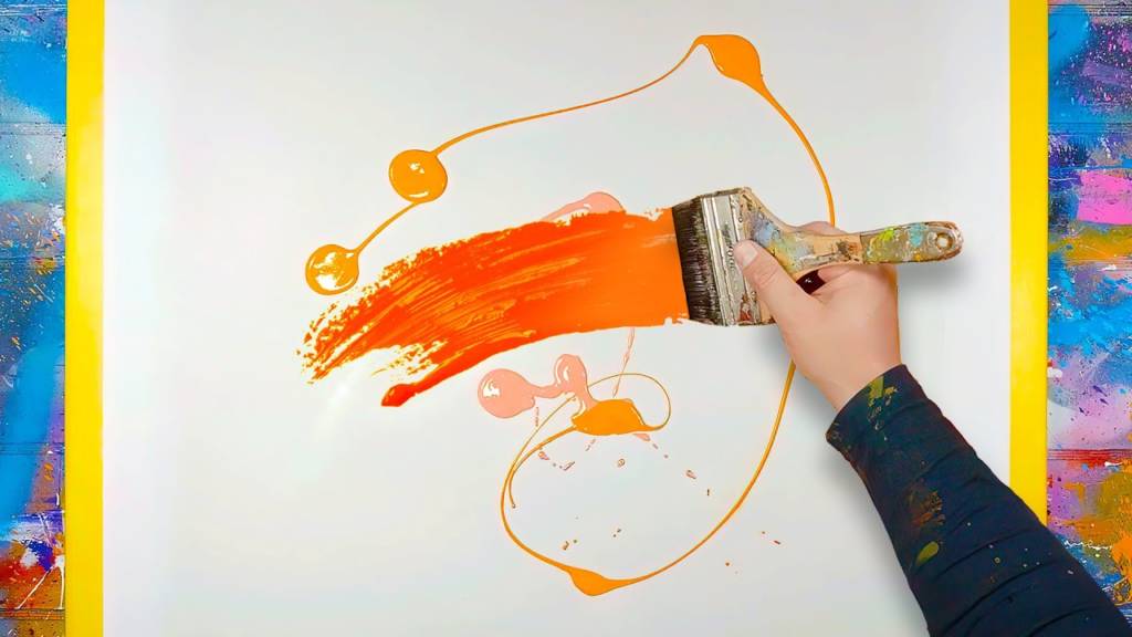 ABSTRACT ART MALEREI Demo mit Acrylfarbe und Klebeband | Terra