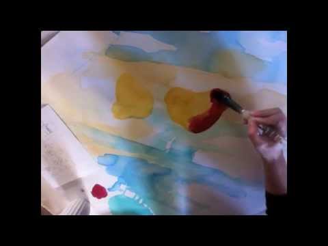 Aquarellmalerei auf Leinwand | Zeitgenössische Kunst
