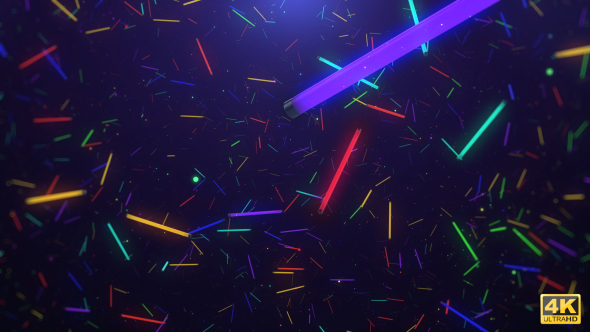 Buntes Neonlicht fliegt durch