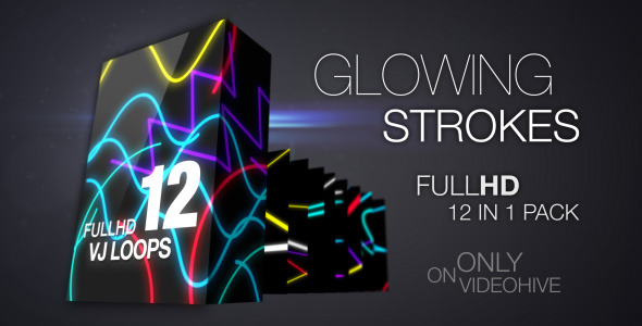 Glowing Strokes VJ Loops-Paket