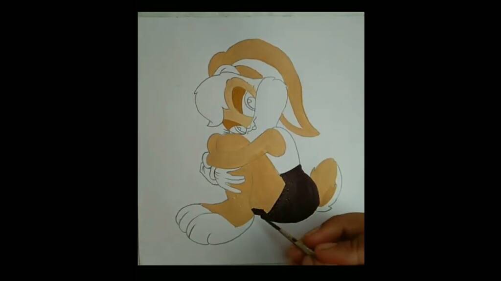 Lola bunny acrylic painting 🎨🖌️ AV modern art creation #youtube short