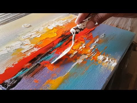 Abstract painting / Abstract landscape 12 / Easy in Acrylics / Demonstration