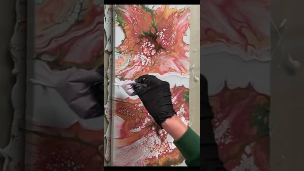 Acrylic pearl pour textured painting, Acrylic pouring abstract painting. Easy abstract art.