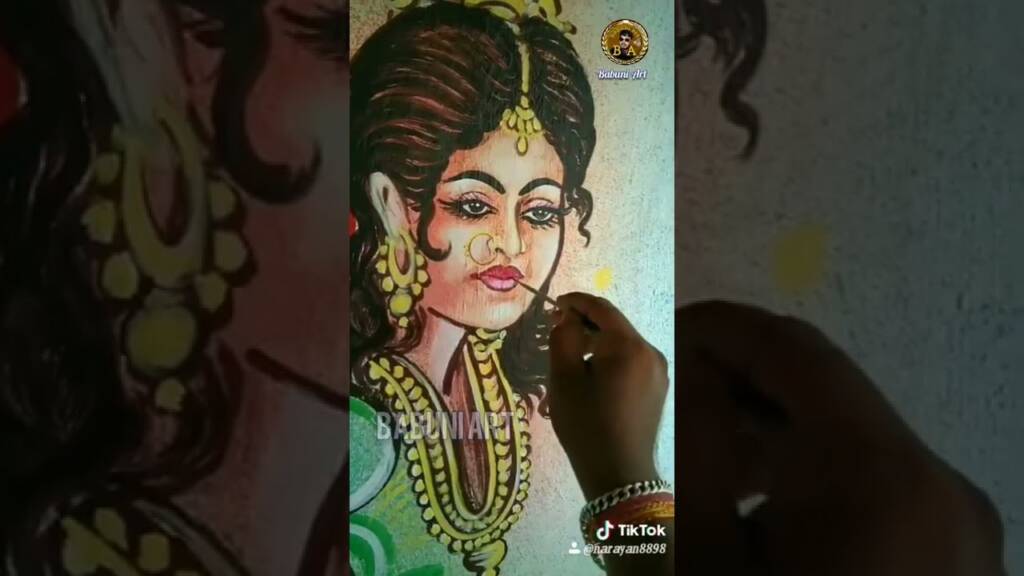 Radha Krishna modern art for wedding painting #radhakrishna #YouTubesorts #BabuniArt