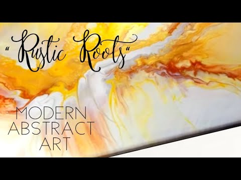 "Rustic Roots" GOLDEN MULTI-LAYERED Abstract Acrylic Painting / Acrylic Pouring / Fluid Art (295)