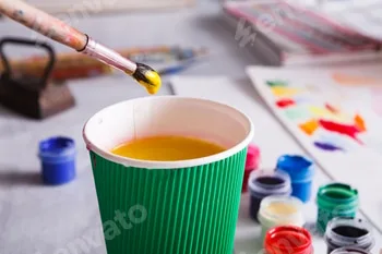 Hand washing brush, artist work background