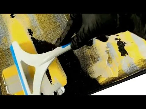 Abstract PAINTING With A SQUEEGEE ~ EASY Acrylic Painting for beginners / Modern Abstract Art (270)