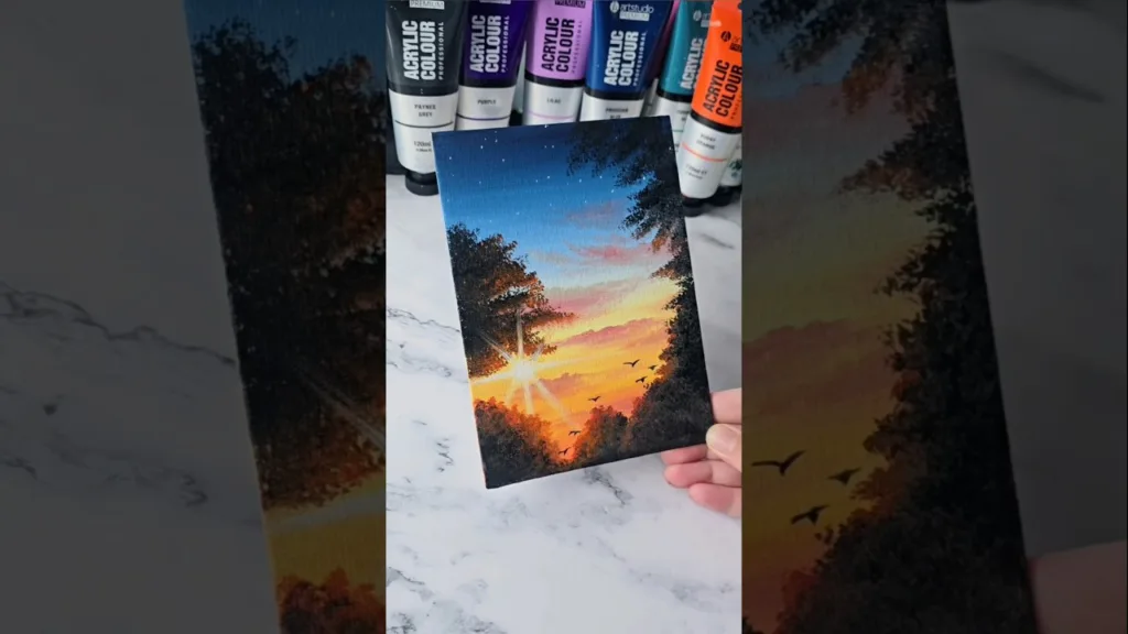 Easy way to paint a sunset / acrylic painting ideas for beginners 58 Easy way to paint a sunset / acrylic painting ideas for beginners