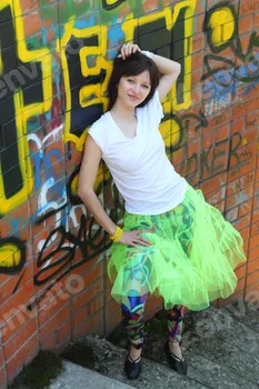 Girl near the wall with graffiti