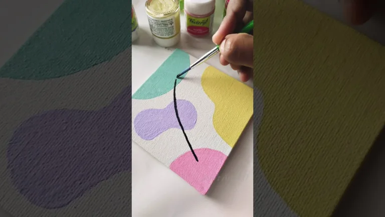 Paint with me 🎨🖌️ Abstract mini canvas painting ✨✨ #art #shorts #colors #drawing #pastel