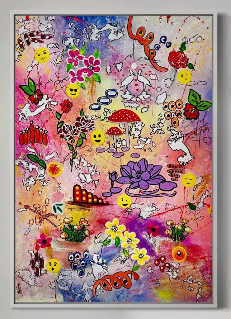 Colorful Abstract Pop Art Painting - 90x60cm - Acrylic on Canvas - Ready to hang 21 28429c26586c20ba7d0ce0502a48d879