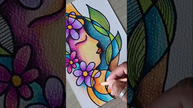 Abstract Face Doodle Art 💫✍️ #art #doodleart #shorts