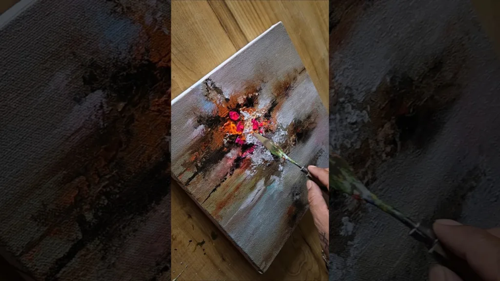 Abstract Painting Using Fluid Acrylics & Hair dryer #abstractpainting #art #shorts 20 Abstract Painting Using Fluid Acrylics & Hair dryer #abstractpainting #art #shorts