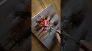 Abstract Painting Using Fluid Acrylics & Hair dryer #abstractpainting #art #shorts
