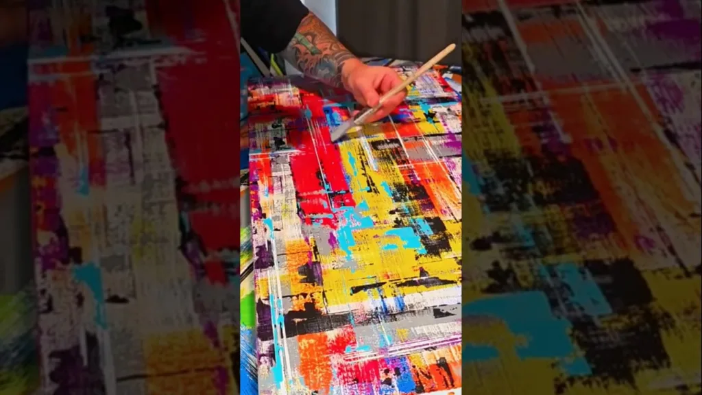 Adding Depth with Mid-tone Gray / Abstract Painting Techniques #art #artist #diy