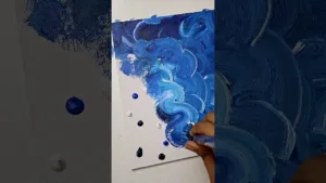 Easy Canvas Painting Ideas 🐟🫧🩵 Abstract Painting #shorts #art