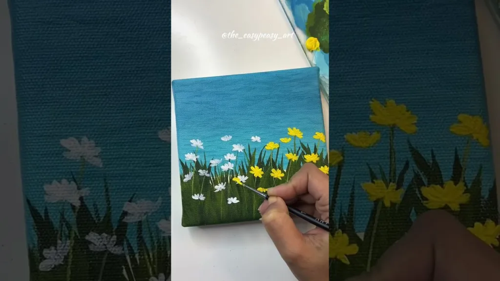 Easy flower painting/ Acrylic painting Tutorial #painting #acrylicpainting