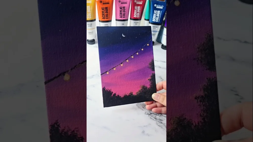 Easy way to paint a pink sky / acrylic painting ideas for beginners ✨️ 28 Easy way to paint a pink sky / acrylic painting ideas for beginners ✨️