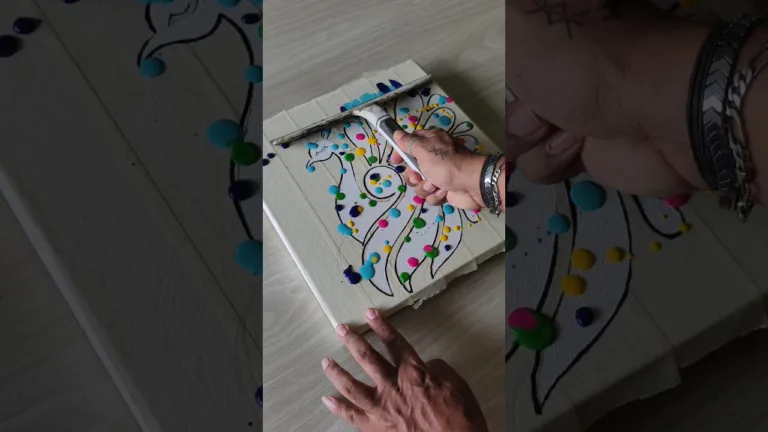 Masking Tape Stencil / Easy Art 🎨✨ #acrylicpainting #easyart #diy #shorts