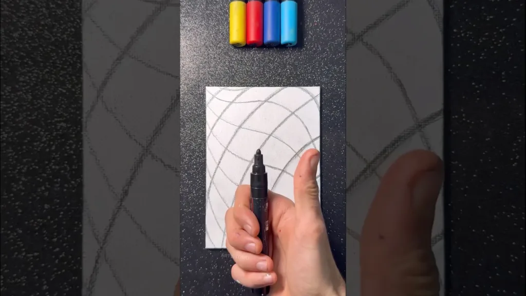 Satisfying Visual Art Idea with Paint Markers! 🎨✨😎 Easy Art! 🫶 #artistomg #shorts #visualart