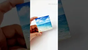 Seascape Painting 💙🩵💚 #minicanvas #acrylicpainting #artwork #beach #cuteart #shorts