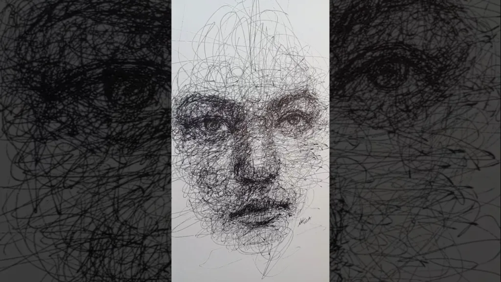 Transform Rough Sketches into Realistic Portraits #scribbling #art #drawing #scribble #drawing 44 Transform Rough Sketches into Realistic Portraits #scribbling #art #drawing #scribble #drawing
