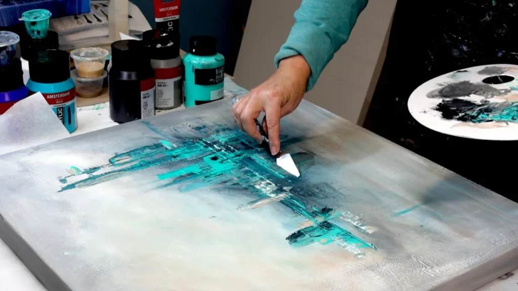 WOW! Beginner Textured Abstract Art - Better than I expected! Teal Cityscape 13 WOW! Beginner Textured Abstract Art - Better than I expected! Teal Cityscape
