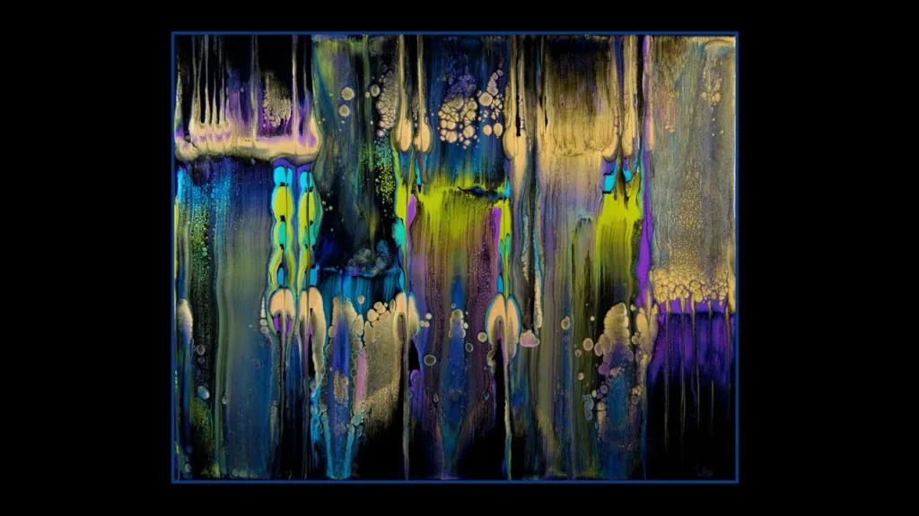 #7822 Fav. Contemporary Art Abstract Intuitive Geometric Fluid Acrylic Pouring Technique 2.28.2021