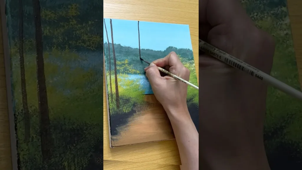 Acrylic painting 💚 #art #shorts #painting