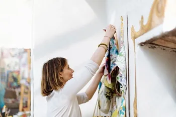 Artist at work in a bright studio 4 Artist at work in a bright studio