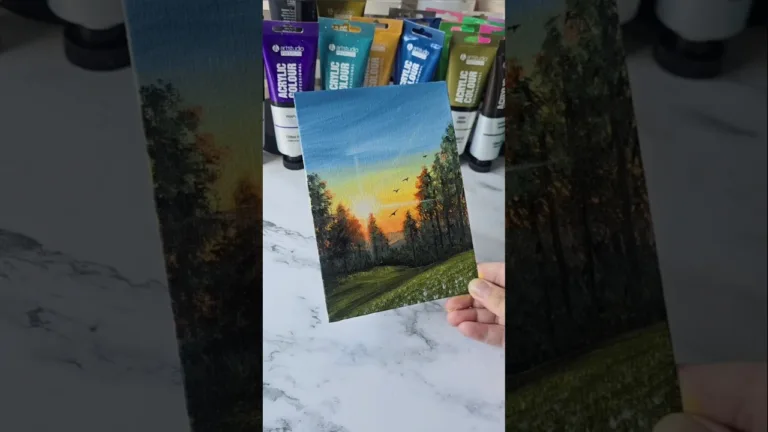 Easy way to paint a sunset scenery / acrylic painting ideas 1 Easy way to paint a sunset scenery / acrylic painting ideas