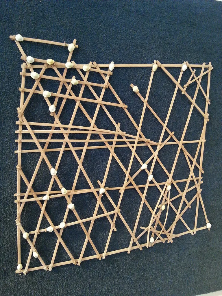 Marshallese stick chart of islands and currents
