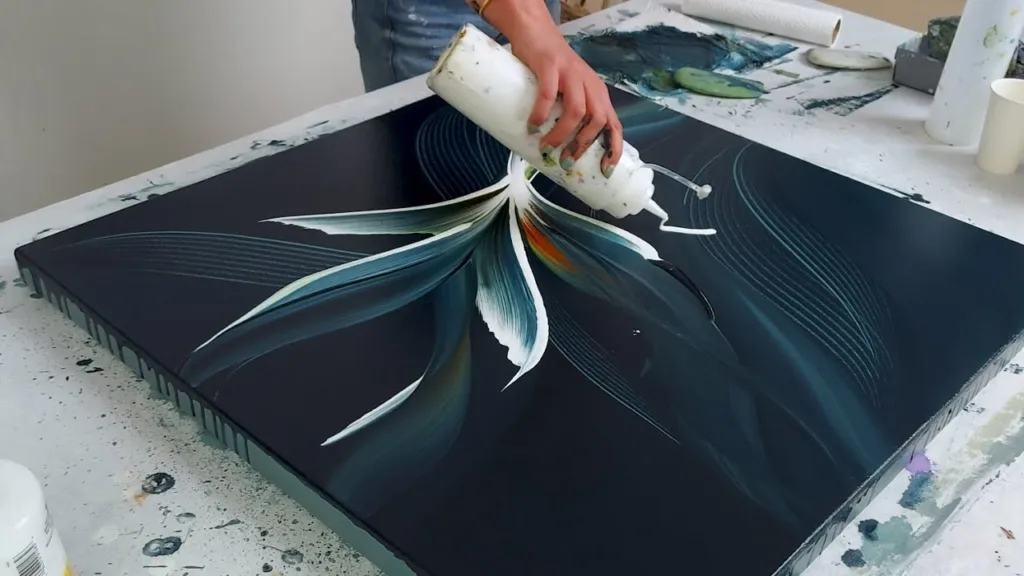 🫶NEW!! ABSTRACT PAINTING with Lively Oceanic Scrapes | Acrylic Modern Art