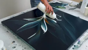 🫶NEW!! ABSTRACT PAINTING with Lively Oceanic Scrapes | Acrylic Modern Art