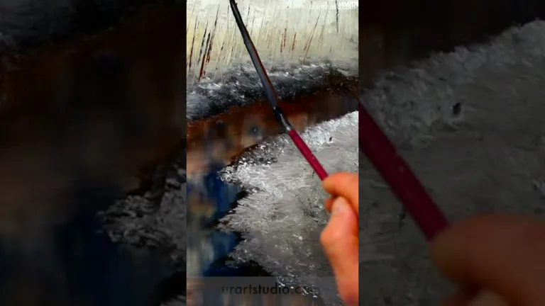 Step by step Painting Techniques Frozen River #acrylicpainting #paintingtechniques #landscapeart