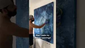 A simple technique using a sponge to make this #abstractpainting #abstractart #abstract