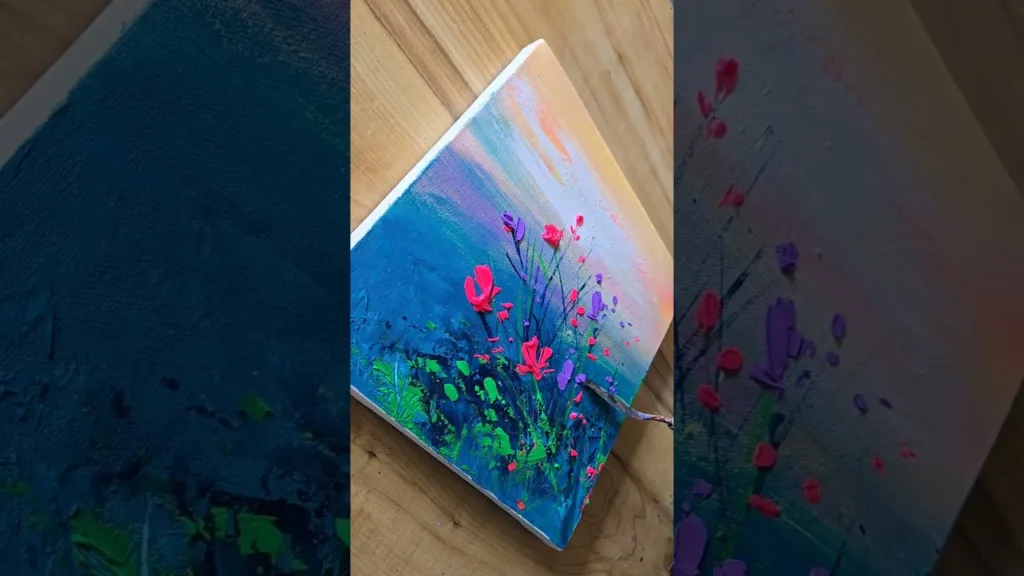 Abstract Floral Art #acrylicpainting #art #shorts