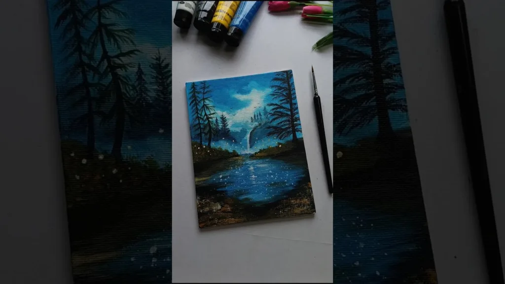 Acrylic painting #mini canvas painting #art#shorts.. 75 Acrylic painting #mini canvas painting #art#shorts..