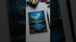 Acrylic painting #mini canvas painting #art#shorts..