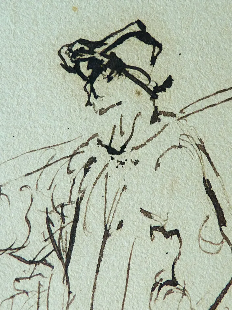 MILLET Jean-François,1850 - Départ pour le Travail, Etude - The Walk to Work (drawing, dessin, disegno-Louvre RF11191) - Detail 09