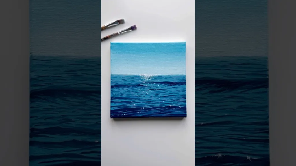 Ocean waves, a moment of calm💙🌊 #art #painting #acrylic