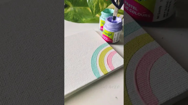Paint with me 🎨🖌️ Abstract mini canvas painting ✨✨ #art #shorts #colors #drawing #pastel